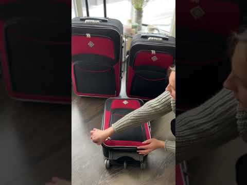 Набор чемоданов Bonro Style 3 шт текстильные дорожные на колесах черно-вишневый 10010308 - фото 1 - id-p1469602148