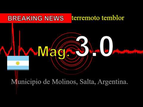 😱🚨Última hora: Un sismo de magnitud 3,0 sacude el municipio de Molinos, Salta, Argentina.
