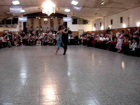  Gabriela Elias  and  Eduardo Perez  are  dancing  to  the  milonga  "  Flor de Monserrat  "