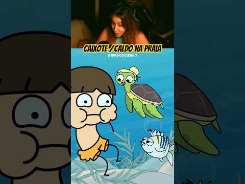 O primeiro caixote na praia! 🤣 #humor #desenhoanimado #praia #comedia #animação #dublagem