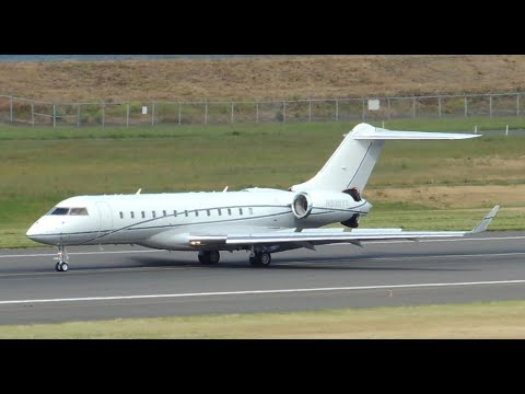 Bombardier Global Express XRS [N999YY] landing in PDX