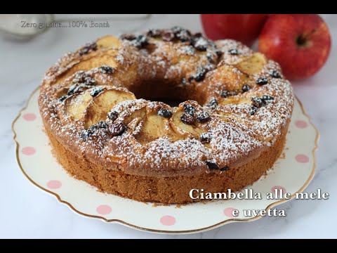 CIAMBELLA alle MELE e UVETTA, buonissima e soffice!