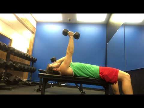 Alternating dumbbell lying triceps extension