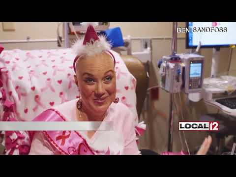 Local woman throws party for herself on last day of breast cancer treatment
