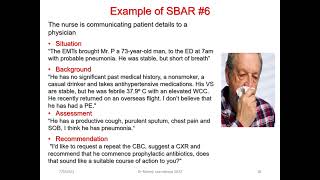 SBAR explained  for health care providers