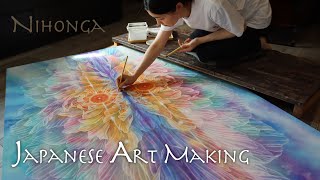 Painting "The flower of dawn" in Japanese art style : Nihonga / No Talking