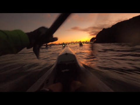Paddling a surfski at night
