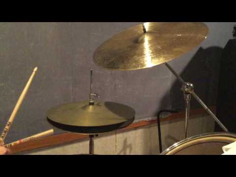 15" 1950s K Zildjian intermediate stamp HH (972g,1091g), Yamamoto Cymbal 18"(1214g Spizz clone)