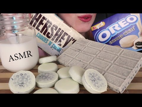 ASMR Dessert: Huge Hershey's Chocolate Bar & White Chocolate Oreos | Eating Sounds | No Talking
