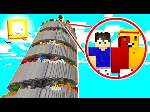 😱 2 NOOBS TRY TO CLIMB PARKOUR'S SPIRAL TOWER IN MINECRAFT