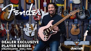 Video thumbnail for Fender Dealer Exclusive Player Series Stratocaster Shell Pink 4k by Music Junction