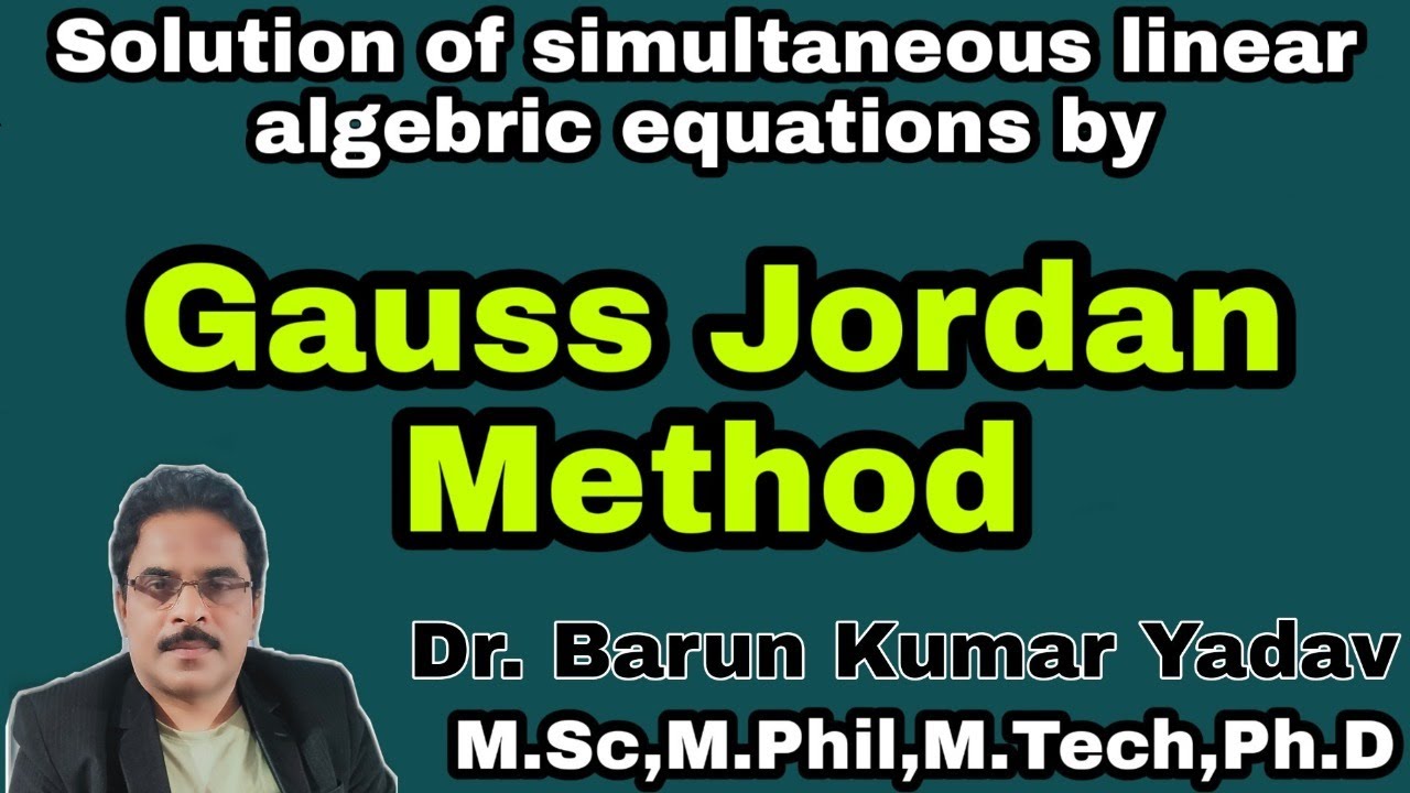 Gauss Jordan Method |Numerical methods | part-3|barun maths#gaussjordanmethod#barunmaths