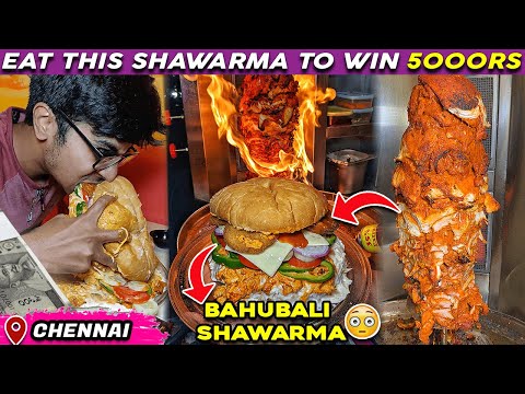🔥Eat this Bahubali Shawarma to Win 5000 Rupees!🤩 | Food Review Tamil | Idris Explores | 
