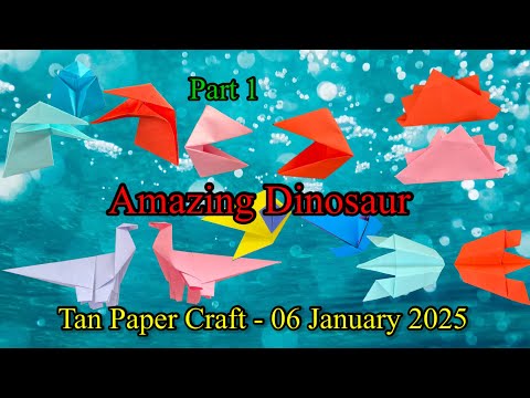 Tutorial ke 151 - Origami Amazing Dinosaur origami part 1 - Big mouth dinosaur etc