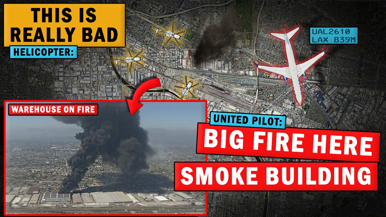 Flights Affected by HUGE Warehouse Fire at LAX | Solar Panels Caught