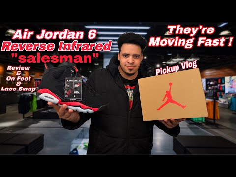 Jordan 6 Reverse Infrared (Salesman) Pickup, Review, On Feet & Lace Swap 