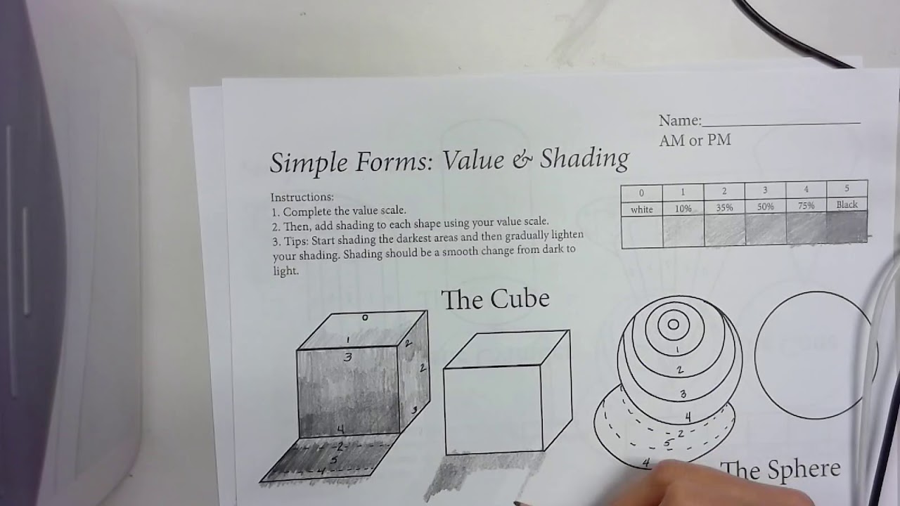 Value and Shading Worksheet