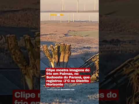 Clipe mostra imagens do frio em Palmas, no Sudoeste do Paraná