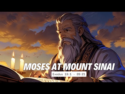 Moses at Mount Sinai - Bible Stories - The book of Exodus 19:1 - 20:21