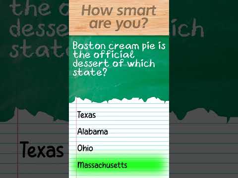 Boston cream pie is the official dessert of which state?
