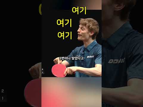 탁구 경기중 한 선수가 멈춘이유 ㄷㄷ