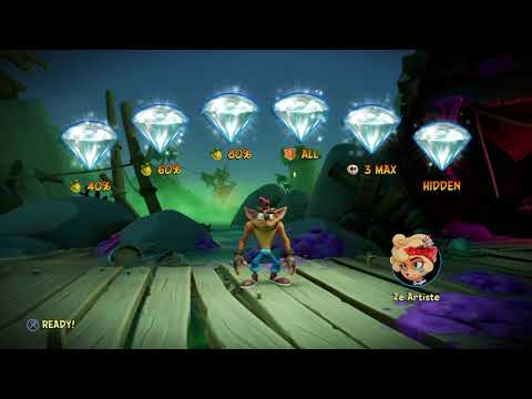 Crash Bandicoot 4 It's About Time: jetboard jetty 100% green gem path! all gems and hidden gem