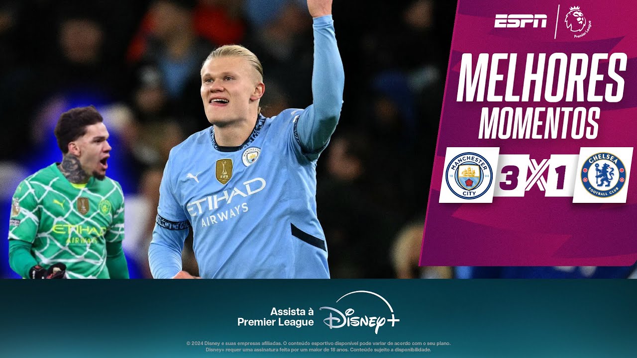 EDERSON dá ASSISTÊNCIA para GOLAÇO absurdo de HAALAND, e Manchester City vence Chelsea por 3 a 1