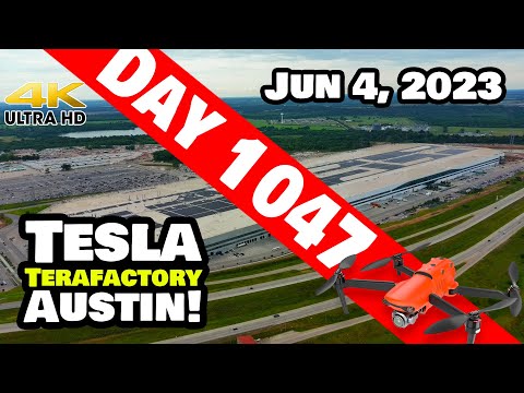 GIGA TEXAS TESLA HQ UPDATE! -Tesla Gigafactory Austin 4K  Day 1047 - 6/4/23 -Tesla Terafactory Texas