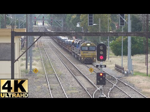 Crew Change for Steel Train at Junee Railway Station, NSW, Australia