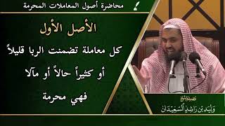 صورة الأصل الأول: كل معاملة تضمنت الربا قليلاً أو كثيراً حالاً أو مآلا فهي محرمة