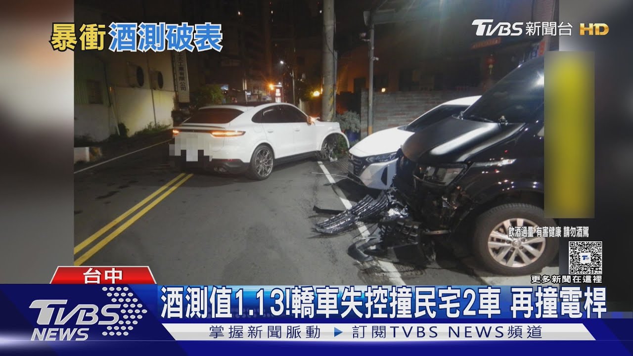喝茫還酒駕!轎車失控撞民宅自撞電線桿