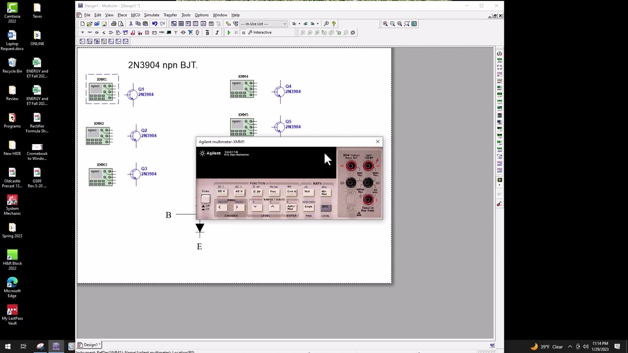 How to Lab Basic BJT with Multisim Build-322
