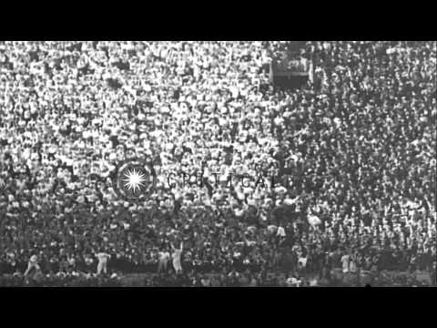 University of Southern California defeats California Gridders in Los Angeles. HD Stock Footage