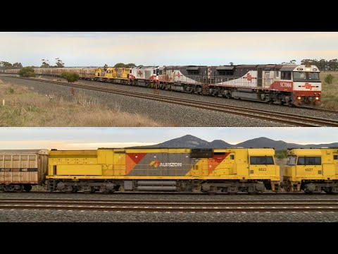 SCT 1PM9 Transferring Two Aurizon 6020 Class Locomotives (11/7/2018) - PoathTV Australian Trains
