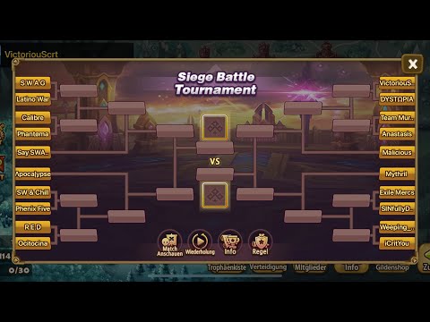 Siege Turnier Gruppierung