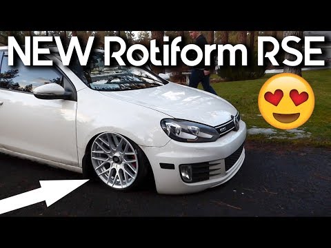 BAGGED Mk6 Gti gets NEW Rotiform RSE Wheels! Install + Vlog