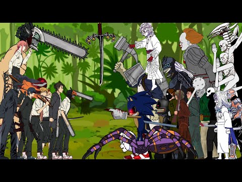 Chainsaw Man, Chainsaw Titan VS Darkness Devil, Rui, Cartoon Cat - Drawing Cartoon2