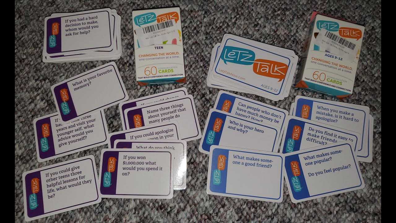 Conversation Starter Cards for Tweens and Teens | ChatterChance and Letz Talk | KimTownselYouTube