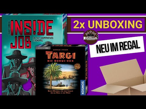 Inside Job + TARGI Bonus-Box | WAS IST DRIN? 📦 2x Brettspiel Unboxing [Brettspiele]