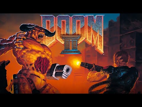 Doom II: Spider Mastermind and Cyberdemon fight each other to the death