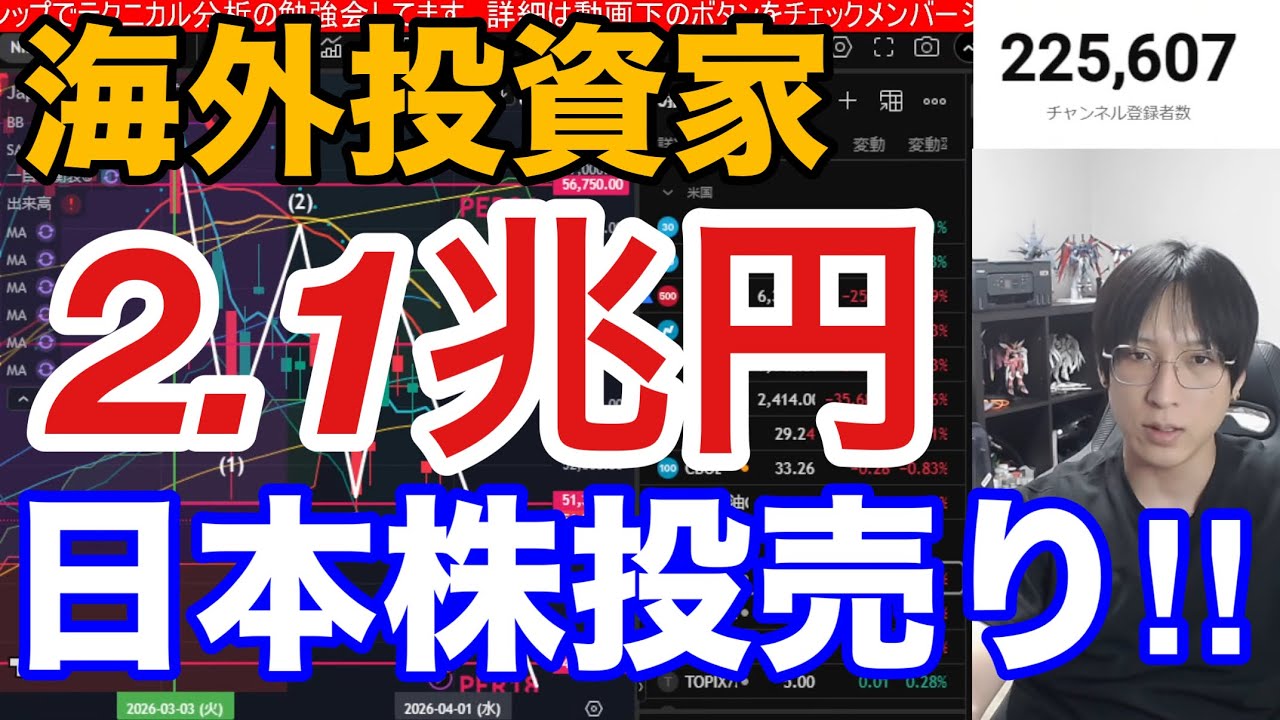 4/2【海外投資家が日本株を2.1兆円大量売却‼️トランプ砲で日経平均1276円急落‼️TACO上げは騙し上げや】中東情勢懸念でWTI原油急騰、ドル円159円。米国株、ナスダック、半導体株も荒れか