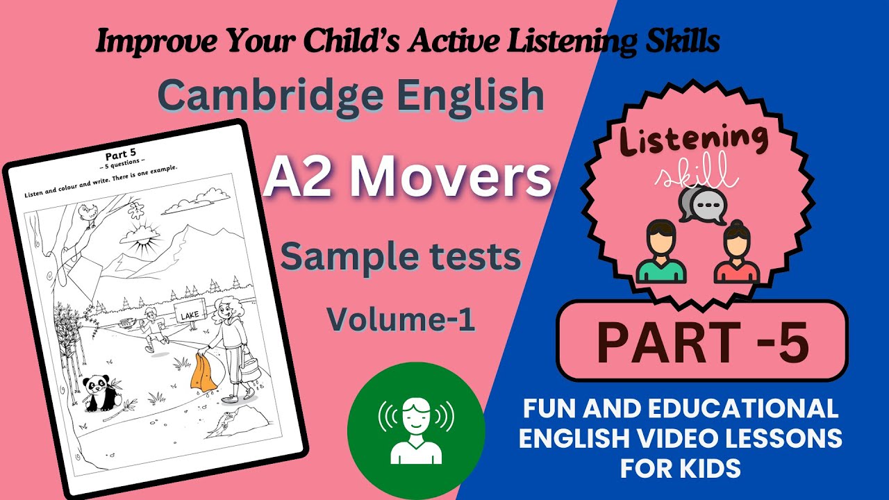 listening skill 5/5 parts || Movers Listening Test ||Cambridge English learner tests