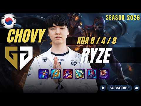 GEN Chovy RYZE vs TALIYAH Mid - Patch 26.3 KR Ranked | lolrec