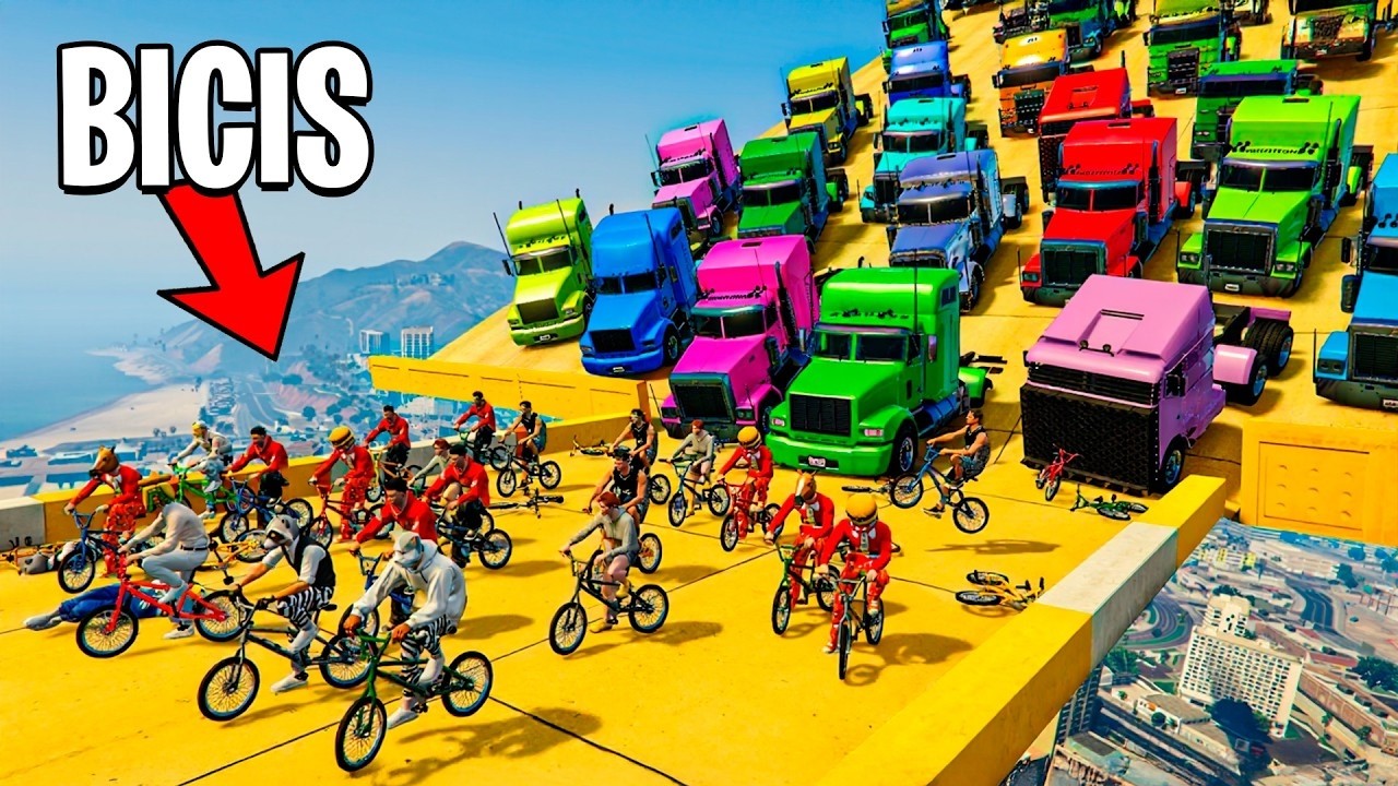 BICIS vs CAMIONES! QUE VIENEN!! - GTA 5 ONLINE