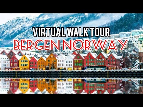 4K VIRTUAL WALK TOUR - Bergen City Center Norway