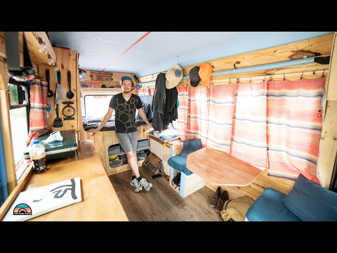 Spacious DIY Shuttle Bus Tiny House On Wheels