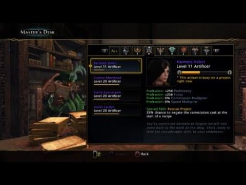 Neverwinter Hidden Quest to get Epic Artisan (433/433 proficiency/focus)
