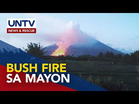Bushfire, sumiklab sa paanan ng Bulkang Mayon