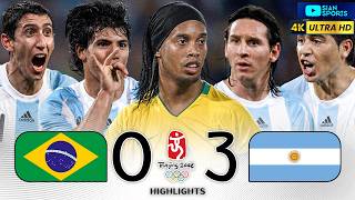 MESSI, RIQUELME, AGÜERO E DI MARÍA HUMILHARAM RONALDINHO GAÚCHO E O BRASIL NAS OLIMPÍADAS DE 2008!