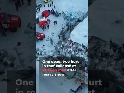 Deadly roof collapse at Russian shopping mall after heavy snowfall | AJ #shorts
